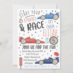 Race Car Birthday Invitation, Racing Invitation