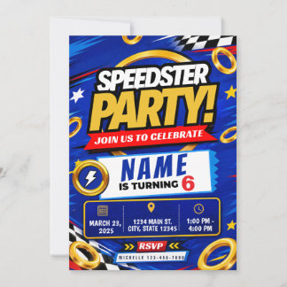 Race Car Birthday Invitation | Speed Racing