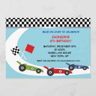 Race Car Birthday Invitations