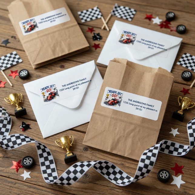 Race Car Birthday  Label (Creator Uploaded)