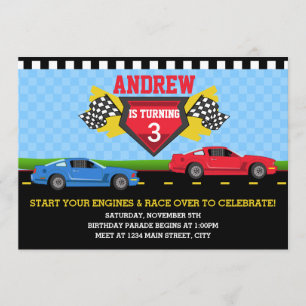 Race Car Birthday  Parade Invitation