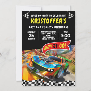 Race Car Birthday Party Adventure Invitation