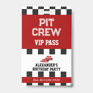 Race Car Birthday Party Badge
