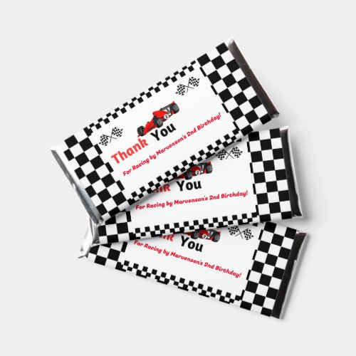 Race car birthday party chocolate bar labels