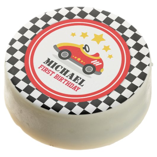 Race Car Birthday Party Chocolate Covered Oreo (Angled)