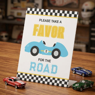 Race Car Birthday Party Favor Pedestal Sign