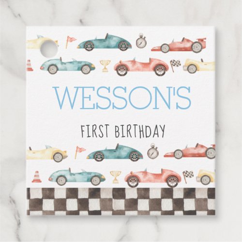 Race Car Birthday party favor tags