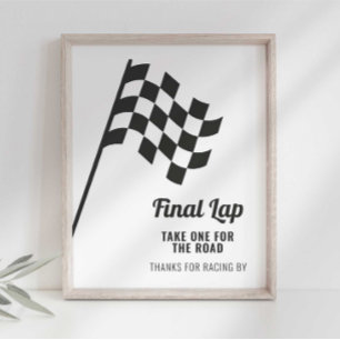 Race Car Birthday Party Favors Sign