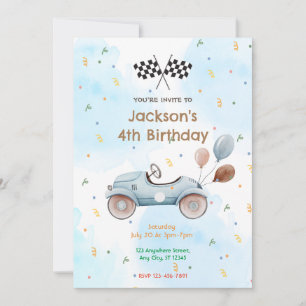 Race Car Birthday Party Invitation