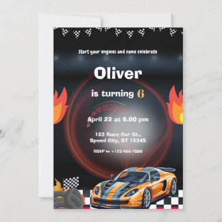 Race Car Birthday Party Invitation