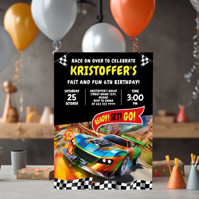 Race Car Birthday Party Invitation (Creator Uploaded)