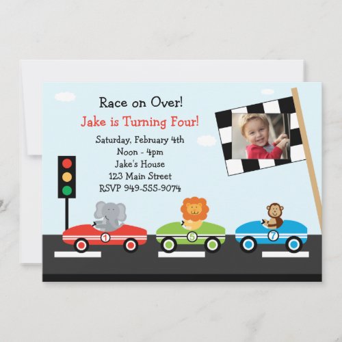 Race Car Birthday Party Invitation