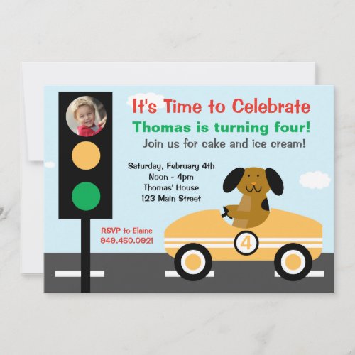 Race Car Birthday Party Invitation