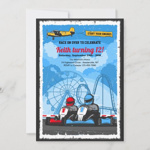 Race Car Birthday Party Invitation