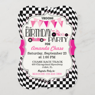 Race Car Birthday Party Invitation Card
