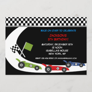Race Car Birthday Party Invitations