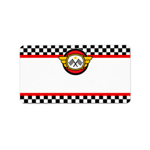 Race Car Birthday Party Label