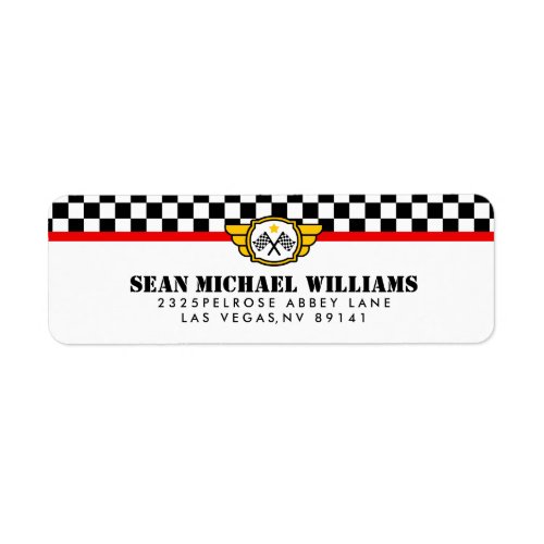 Race Car Birthday Party Label