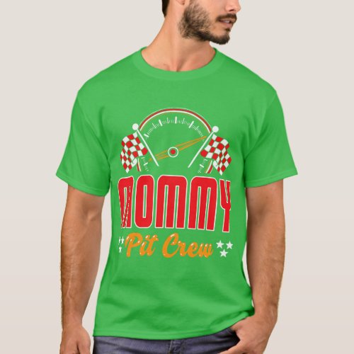 Race Car Birthday Party Matching Family Mommy Pit  T_Shirt