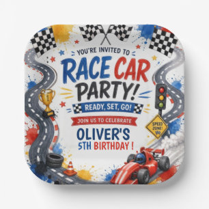 Race Car Birthday Party Personalized Racing Paper Plates