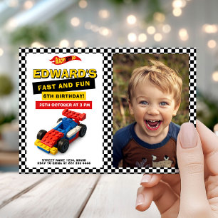 Race Car Birthday Party Photo Invitation