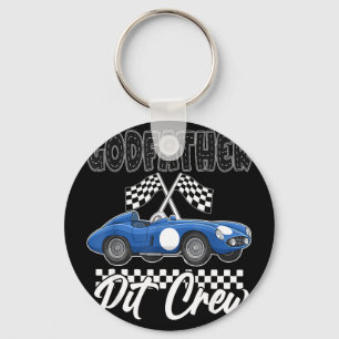 Race car birthday party racing family godfather keychain