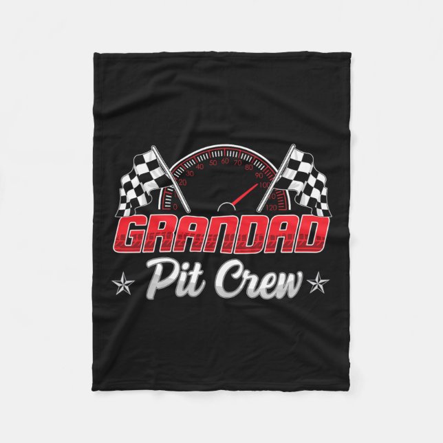 Race Car Birthday Party Racing Family Grandad Pit  Fleece Blanket (Front)