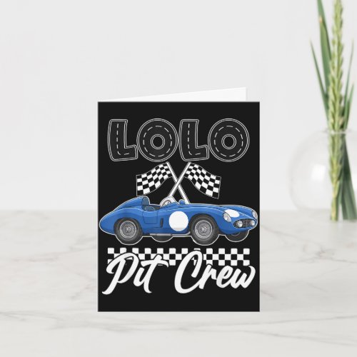 Race car birthday party racing family lolo pit card