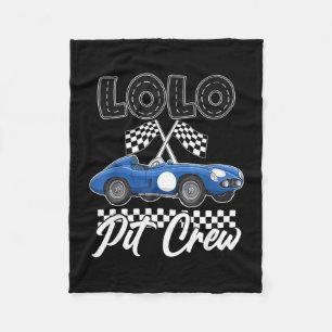 Race car birthday party racing family lolo pit fleece blanket