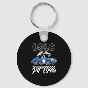 Race car birthday party racing family lolo pit keychain