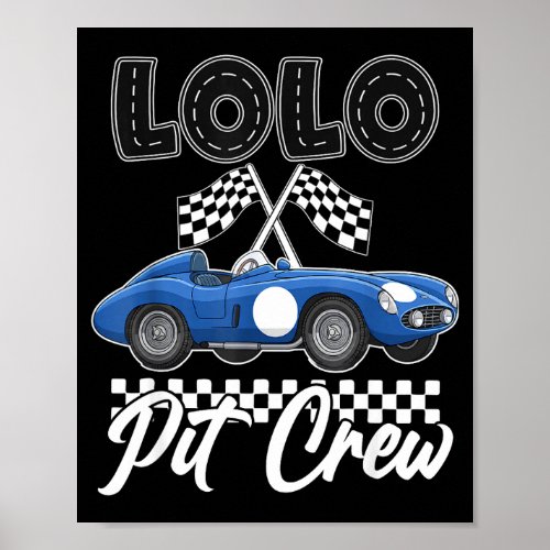 Race car birthday party racing family lolo pit poster
