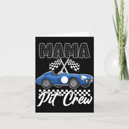 Race car birthday party racing family mama pit card