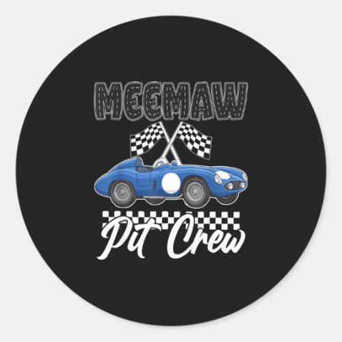 Race car birthday party racing family meemaw pit classic round sticker