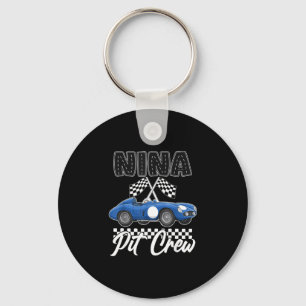 Race car birthday party racing family nina pit keychain