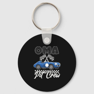 Race car birthday party racing family oma pit crew keychain