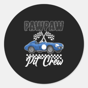 Race car birthday party racing family pawpaw pit classic round sticker
