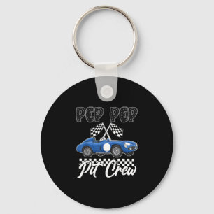 Race car birthday party racing family pep pep pit keychain
