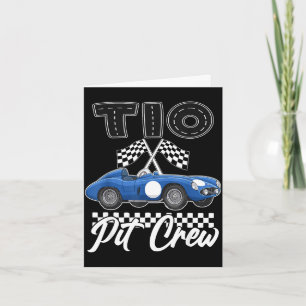 Race car birthday party racing family tio pit crew card