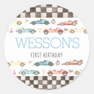 Race Car Birthday party stickers