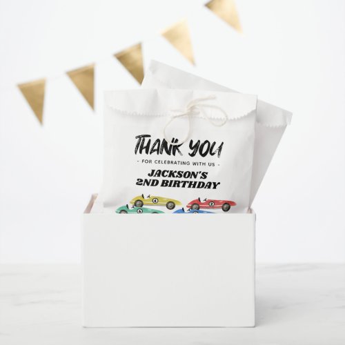 Race Car Birthday Party Thank You Favor Bag