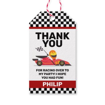 Race Car Birthday Party Thank You Favor Gift Tag