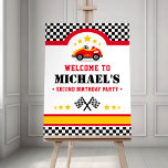 Race Car Birthday Party Welcome Signage Poster at Zazzle