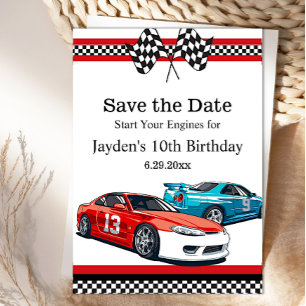 Race Car Birthday, Save the Date