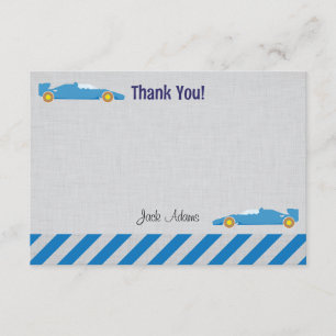 Race Car Birthday Thank You Card