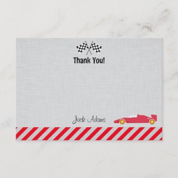 Race Car Birthday Thank You Card by melanileestyle at Zazzle