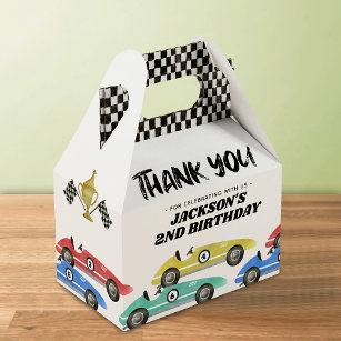 Race Car Birthday Thank You Favor Box