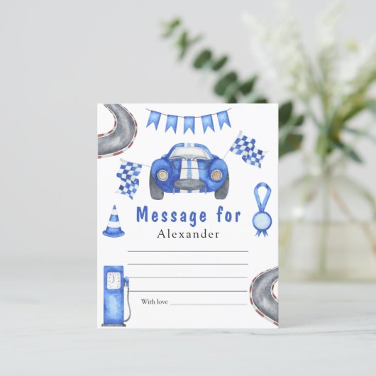 Race Car Birthday - Time Capsule Message (Standing Front)