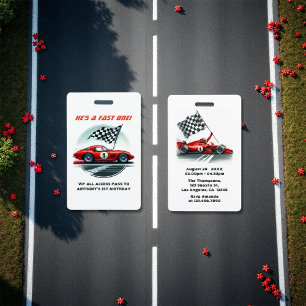 Race Car Birthday VIP Pit Crew Pass Badge