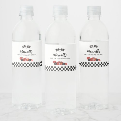 Race Car Birthday Water Bottle Label