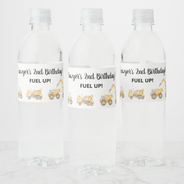 Race Car Birthday Water Bottle Label (Bottles)